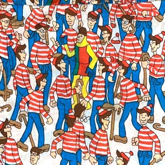 Vintage 1990 Where's Waldo? Twin Size Sheet Set 3pc Martin Mandford - Picture 6 of 10